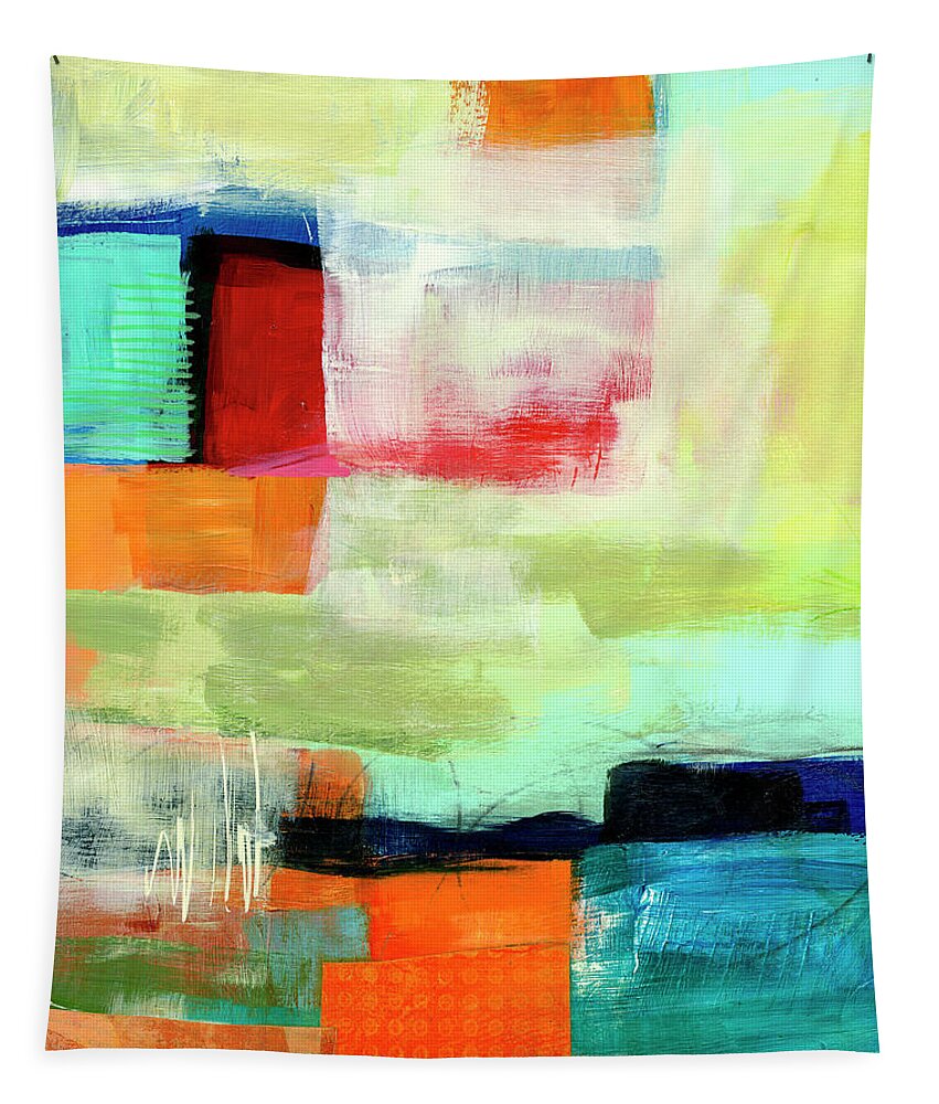 Abstract Art Tapestry featuring the painting Shoreline #11 by Jane Davies