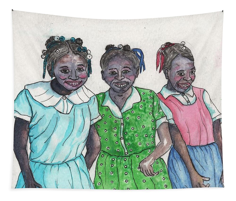 Shy Girls From South Alabama Tapestry featuring the painting Shy Girls From South Alabama by Philip And Robbie Bracco
