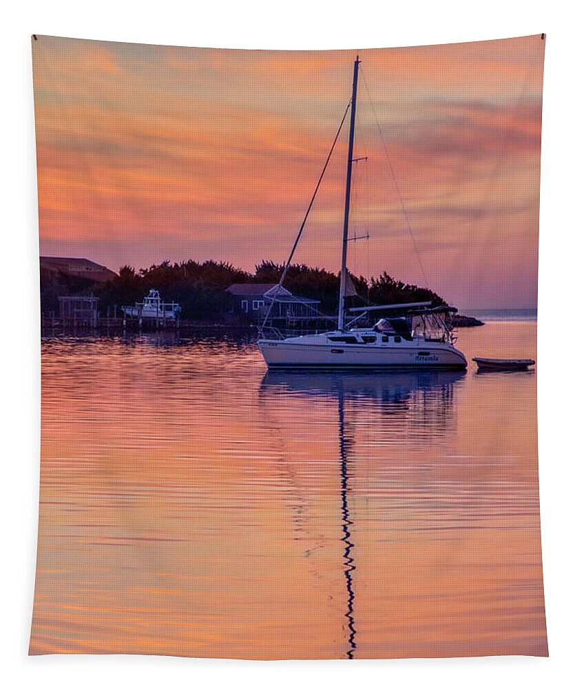 Sunset Tapestry featuring the photograph Silver Lake Sunset 2010-10 13 by Jim Dollar