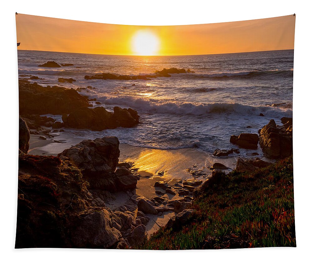 Sunset Tapestry featuring the photograph Sinking Sun by Derek Dean