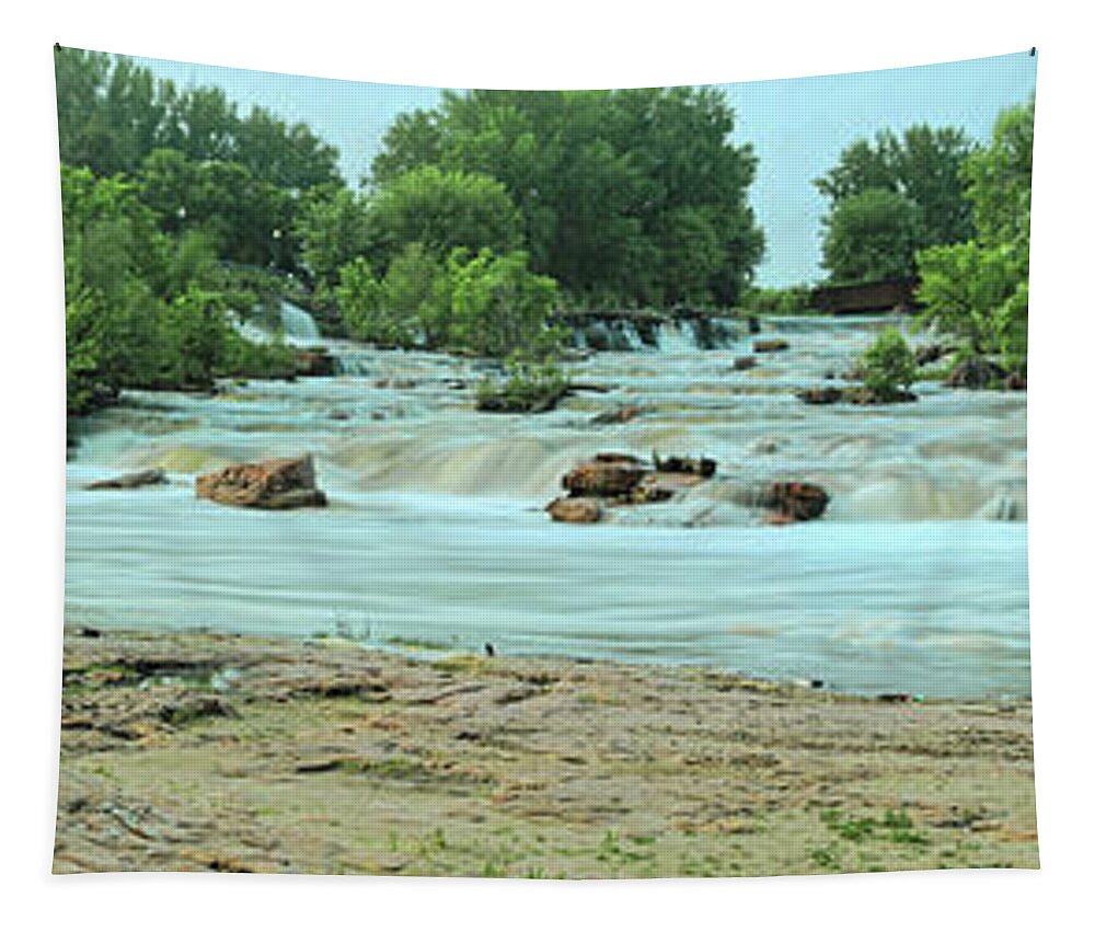 Sioux Falls Panorama Tapestry featuring the photograph Sioux Falls Panorama by Doolittle Photography and Art