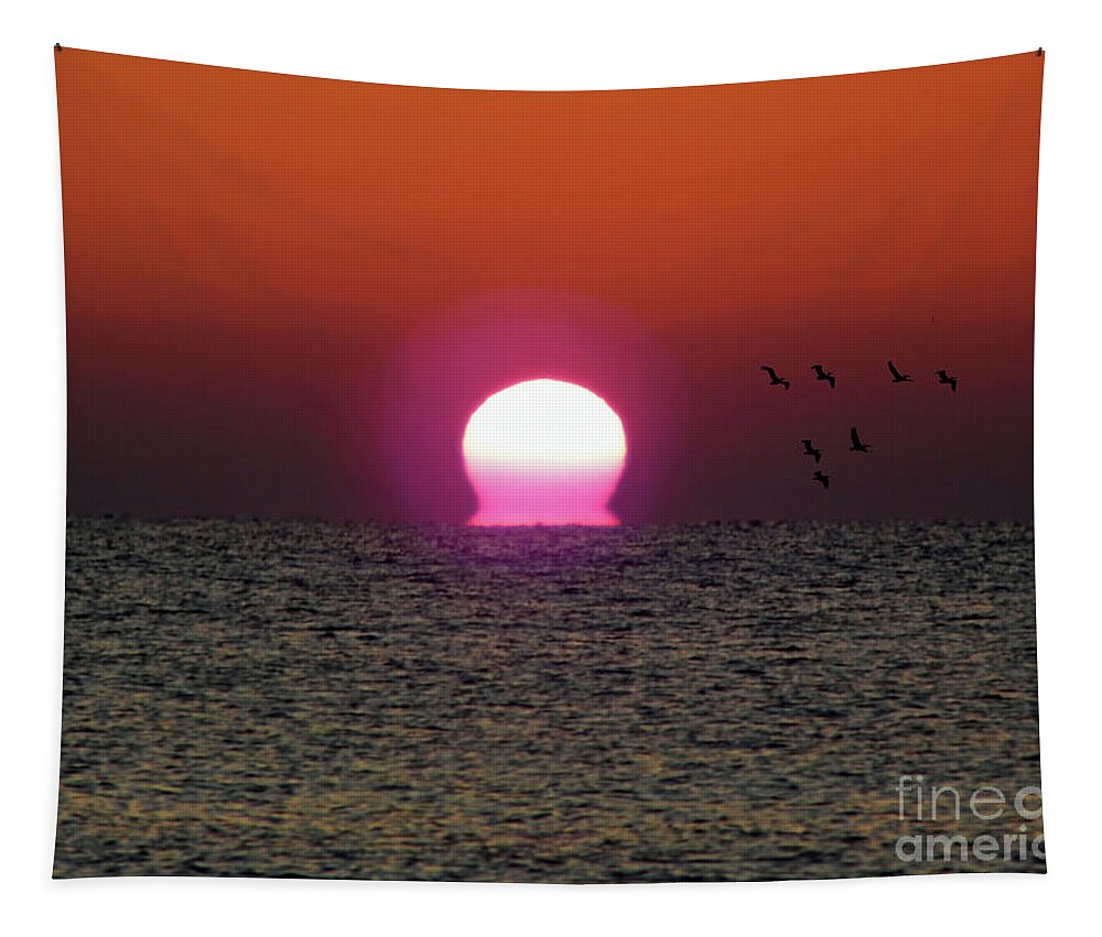 Sunrise Tapestry featuring the photograph Sizzling Sunrise by D Hackett