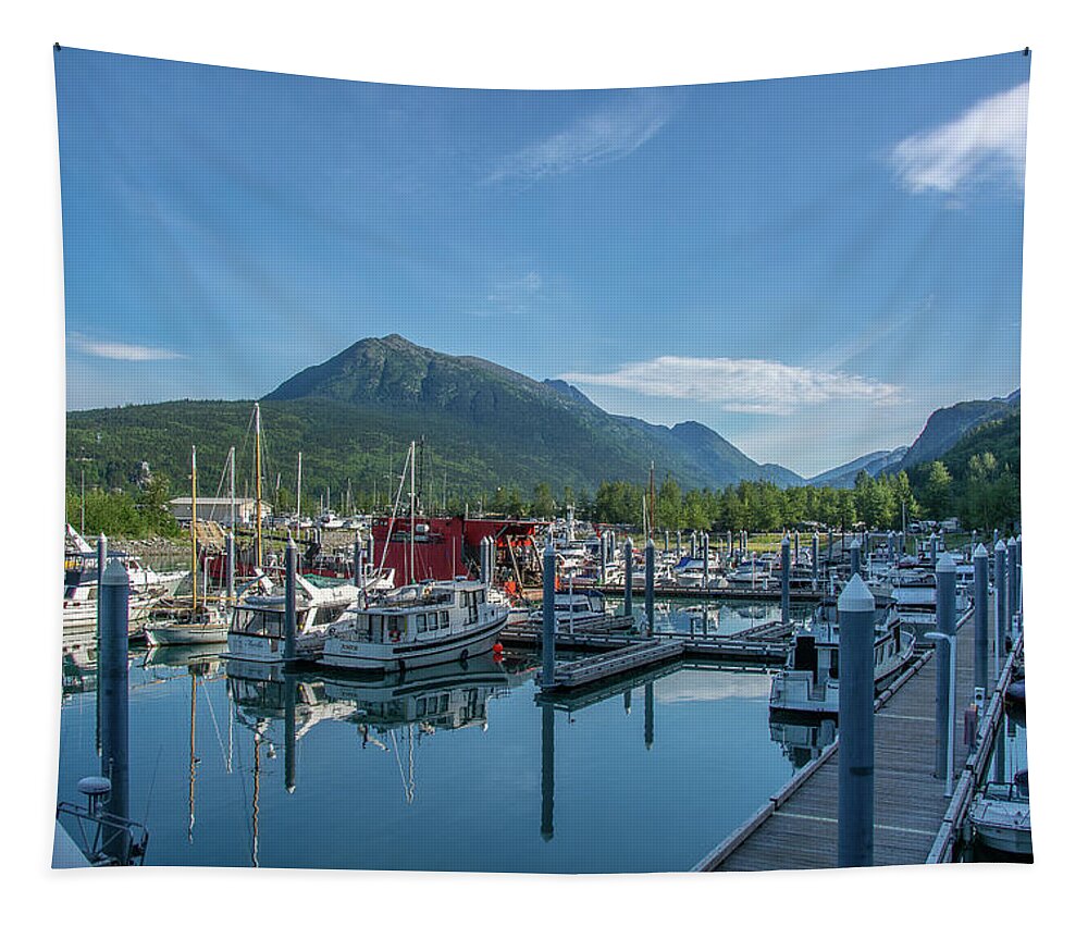 Skagway Tapestry featuring the photograph Skagway Small Boat Harbor by Douglas Wielfaert