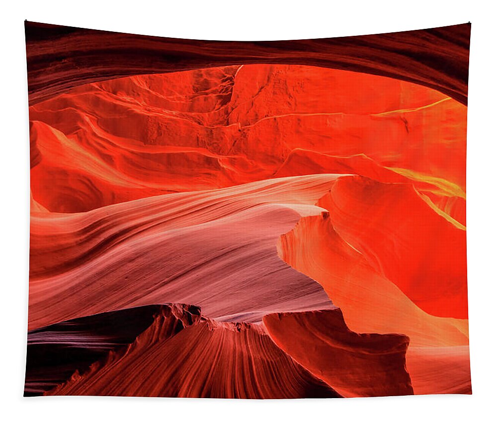 Antelope Canyon Tapestry featuring the photograph Slot Canyon Waves 1 by Dawn Richards