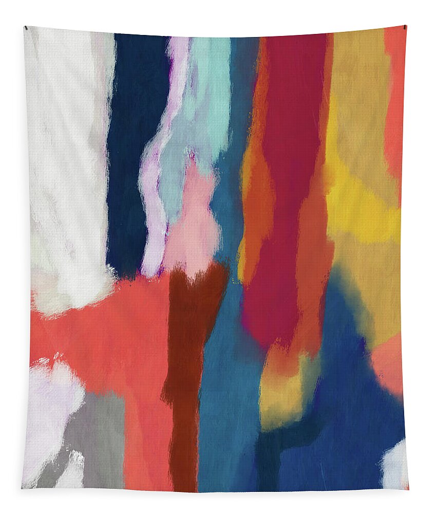 Abstract Tapestry featuring the mixed media Slow Burn 2- Abstract Art by Linda Woods by Linda Woods