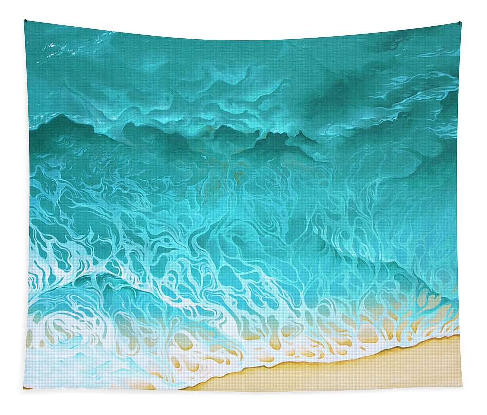 Surf Tapestry featuring the painting Slow Rollers by William Love
