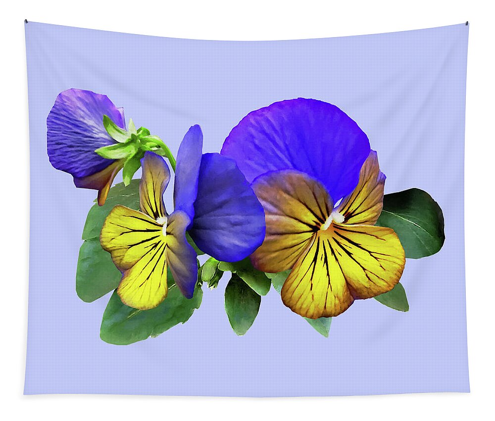 Pansy Tapestry featuring the photograph Small Yellow and Purple Pansies by Susan Savad