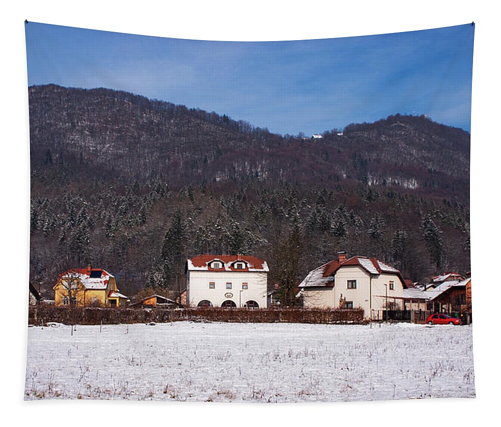 Smarna Gora Tapestry featuring the photograph Smarna Gora in Winter by Ian Middleton