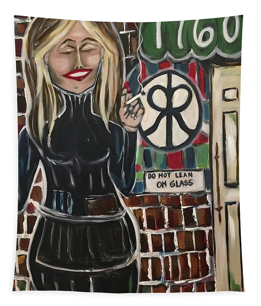 Bartender Tapestry featuring the painting Smoke Break by Roxy Rich