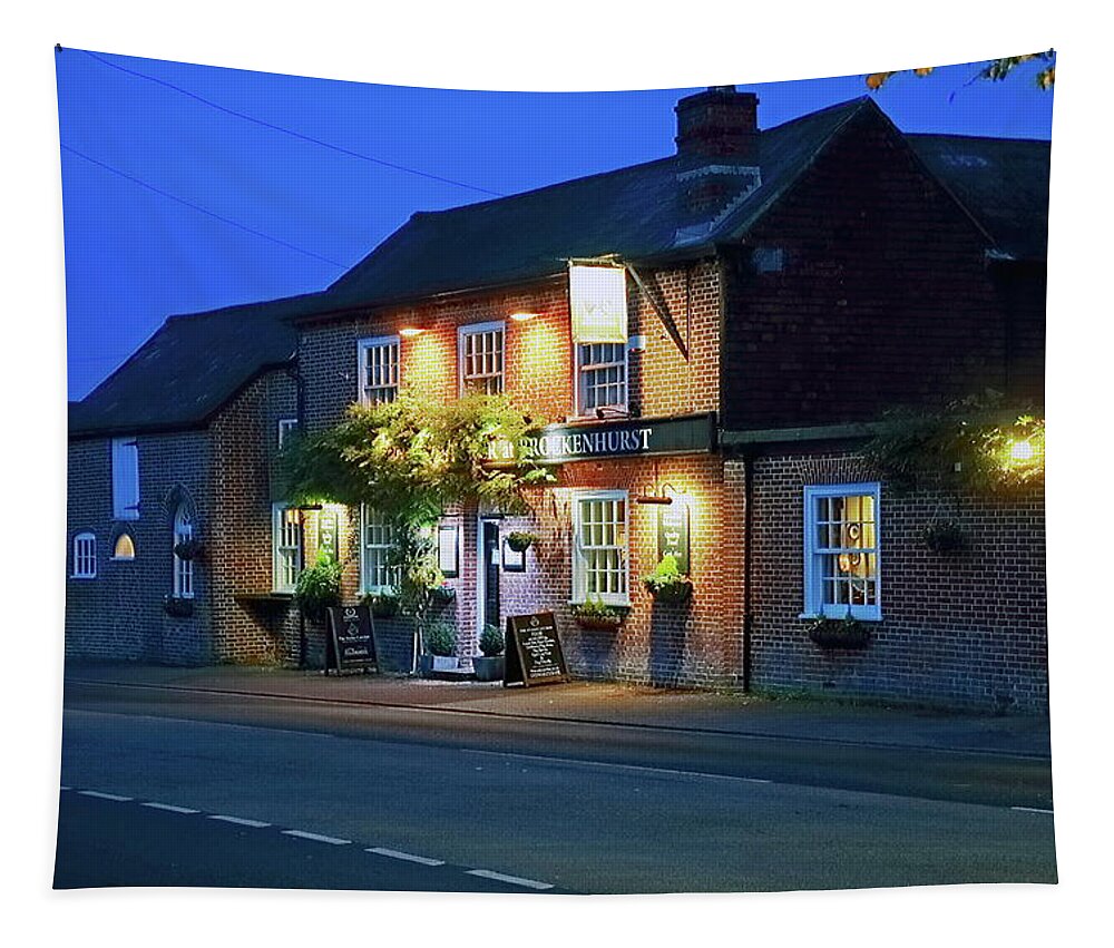 Pub Tapestry featuring the photograph Snakecatcher Pub Brockenhurst by Jeff Townsend