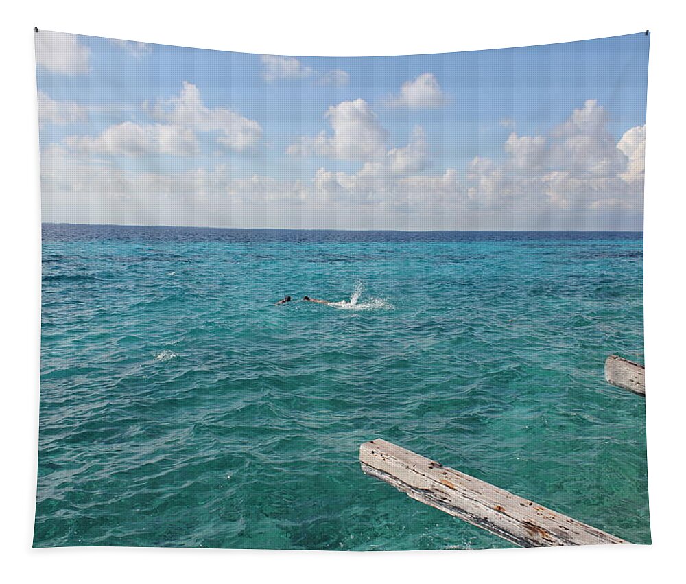 Tropical Vacation Tapestry featuring the photograph Snorkeling by Ruth Kamenev
