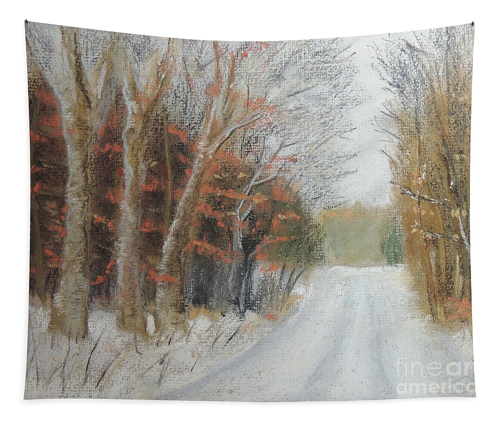 Winter Tapestry featuring the pastel Snow on Bannockburn Rd by Jayne Wilson