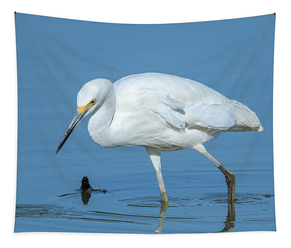 Nature Tapestry featuring the photograph Snowy Egret DMSB0180 by Gerry Gantt