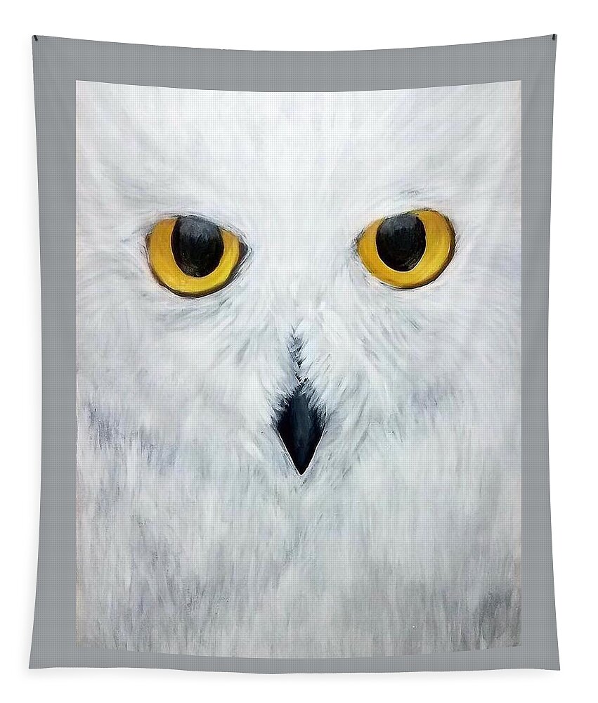 Owl Tapestry featuring the painting Snowy Owl by Amy Kuenzie