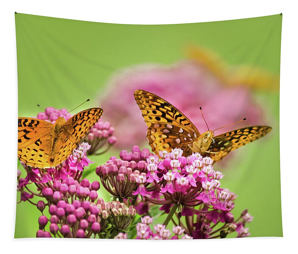Butterfly Tapestry featuring the photograph Social Butterflies by Christina Rollo