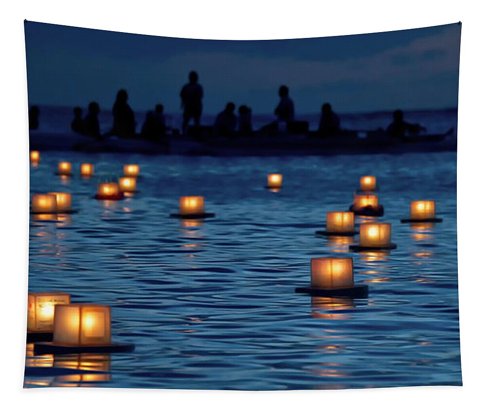 Japanese Lantern Ceremony Tapestry featuring the photograph Soft Memories by Jayson Tuntland