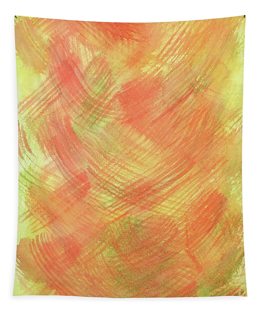 Soft Orange Colors Number 2 Tapestry featuring the painting Soft Orange Colors 2 by Annette M Stevenson