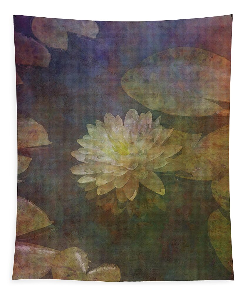 Impressionist Tapestry featuring the photograph Soft White Lotus Lily Pond 2938 IDP_3 by Steven Ward