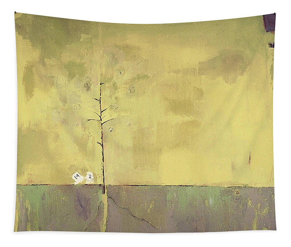 Abstract Landscape Tapestry featuring the painting Solace by Janet Zoya