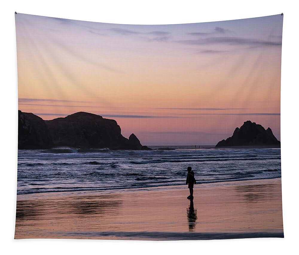 Beaches Tapestry featuring the photograph Solitary Reflections by Steven Clark