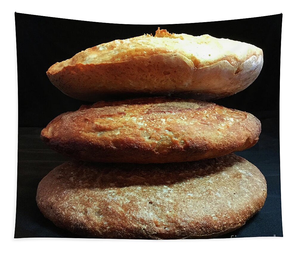 Bread Tapestry featuring the photograph Sourdough Bread Stack 1 by Amy E Fraser