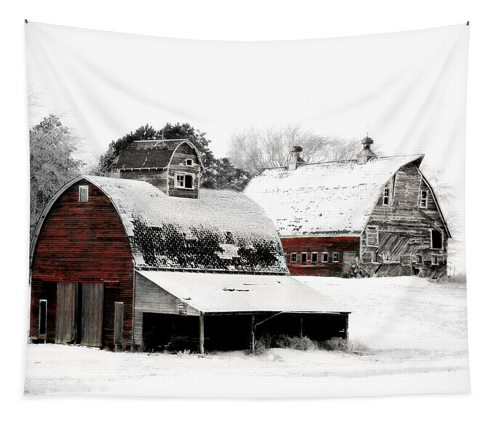 Christmas Tapestry featuring the photograph South Dakota Farm by Julie Hamilton