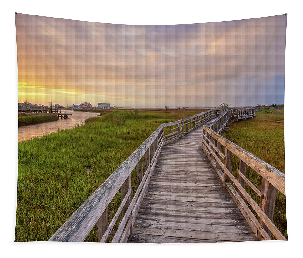 Southport Tapestry featuring the photograph Southport Saltmarsh Walkway by Nick Noble