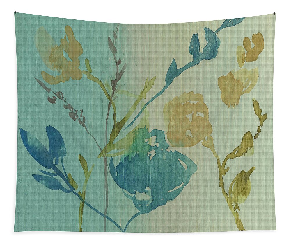 Botanical Tapestry featuring the painting Spa & Sage Bouquet II by Jennifer Goldberger