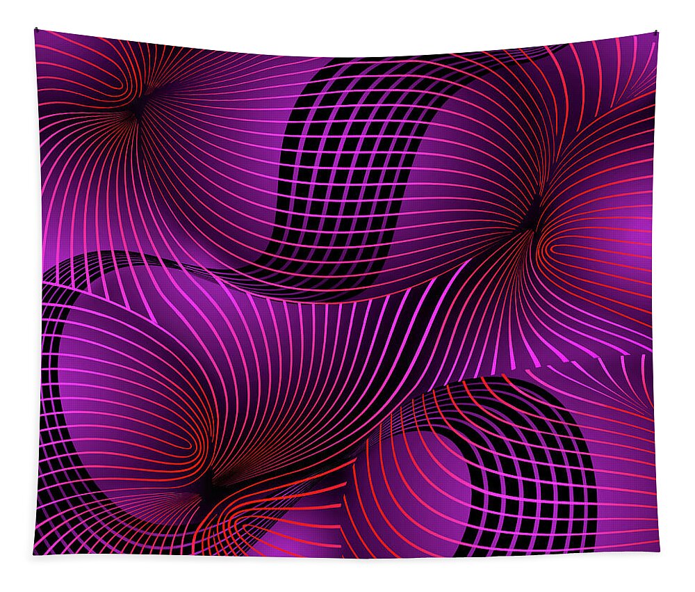 Space-time Tapestry featuring the painting Space-Time No-2, Pink by David Arrigoni