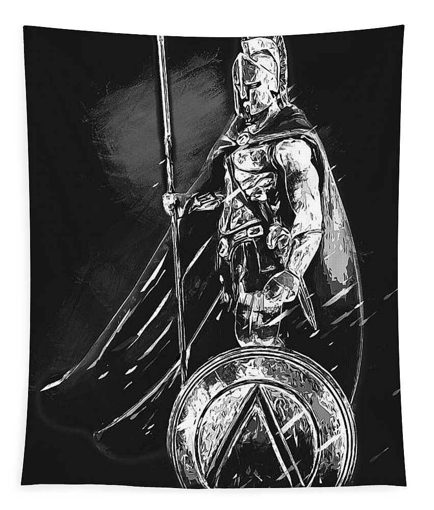 Spartan Warrior Tapestry featuring the painting Spartan Hoplite - 47 by AM FineArtPrints