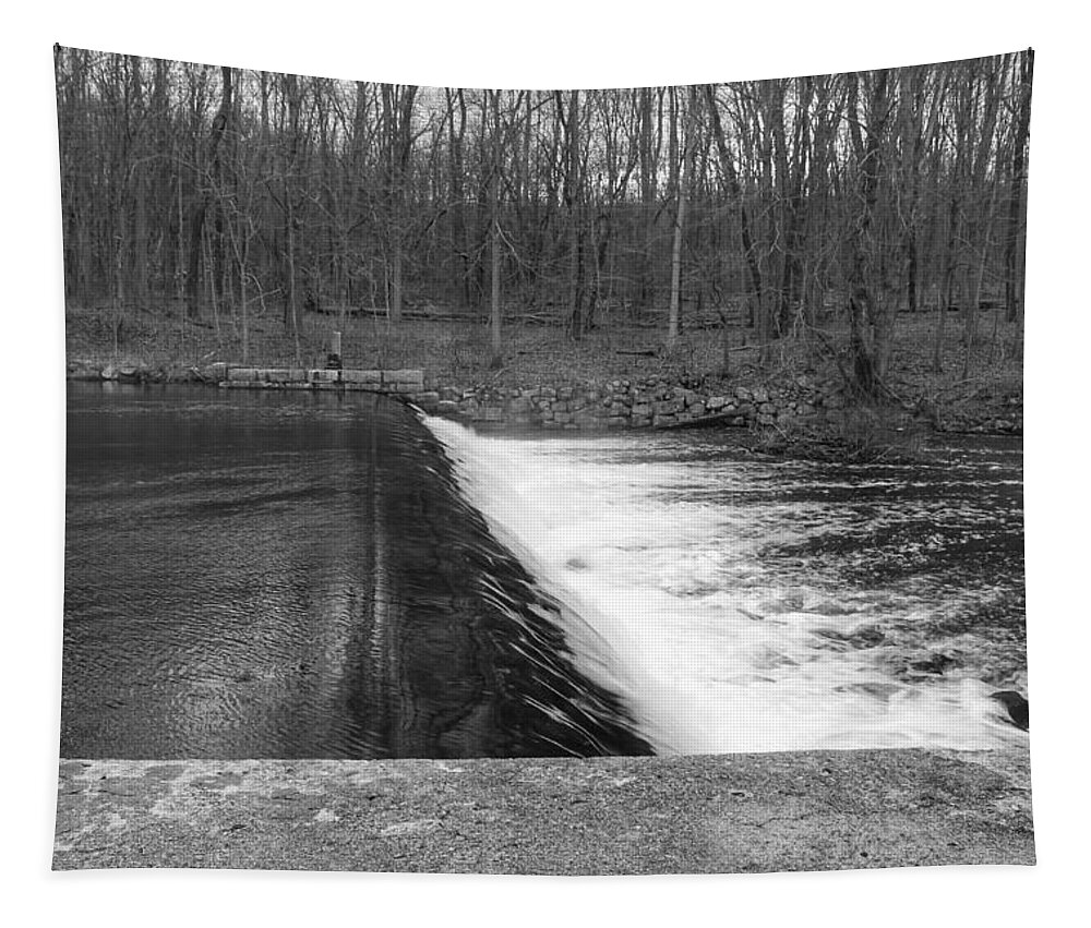 Waterloo Village Tapestry featuring the photograph Spillway at Waterloo Village by Christopher Lotito