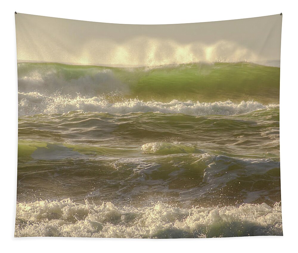 Spindrift Tapestry featuring the photograph Spindrift 01001 by Kristina Rinell