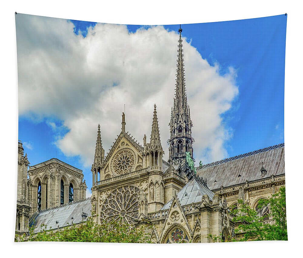 Paris Tapestry featuring the photograph Spires Along the Seine by Marcy Wielfaert