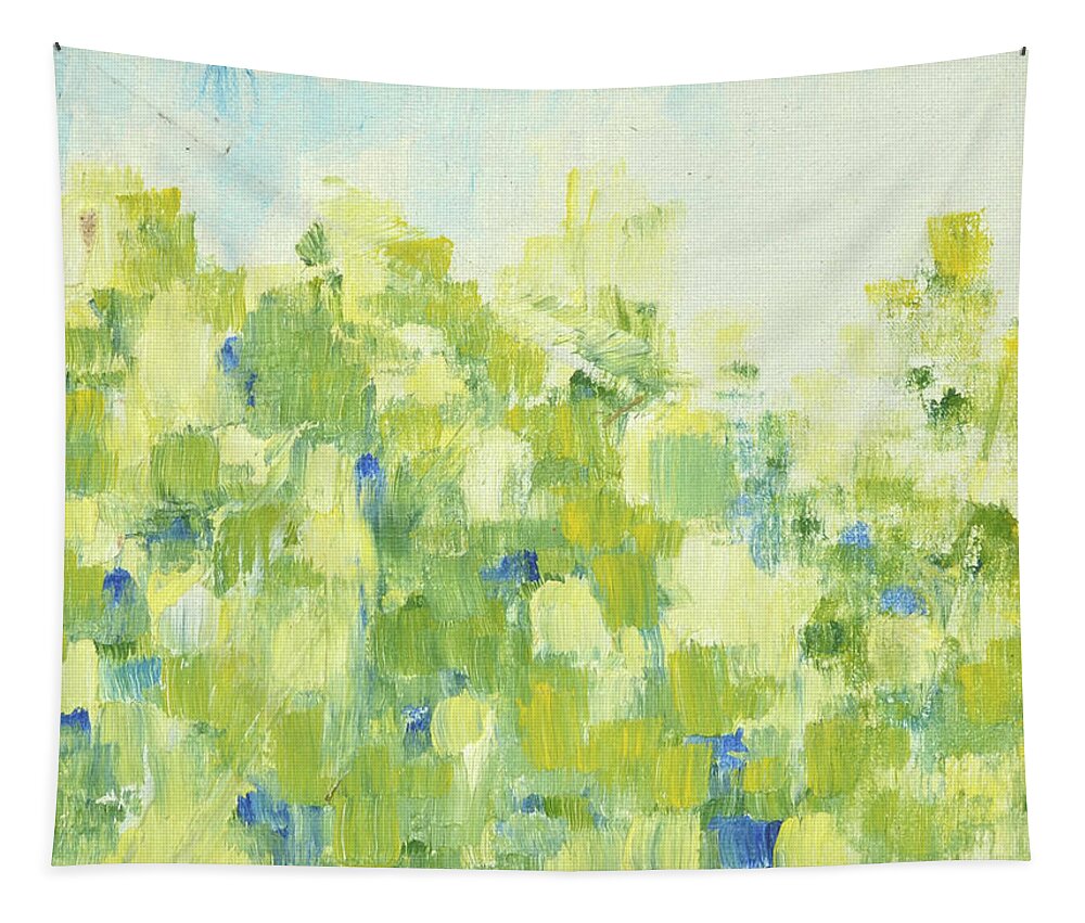 Leafs Tapestry featuring the painting Spring light in sunlit leafs 1  Bladverk i motljus 1_0044_clean_up to 70x90cm on canvas by Marica Ohlsson