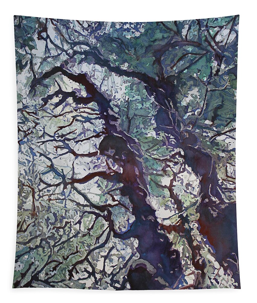 Trees Tapestry featuring the painting Spring Tangle by Jenny Armitage