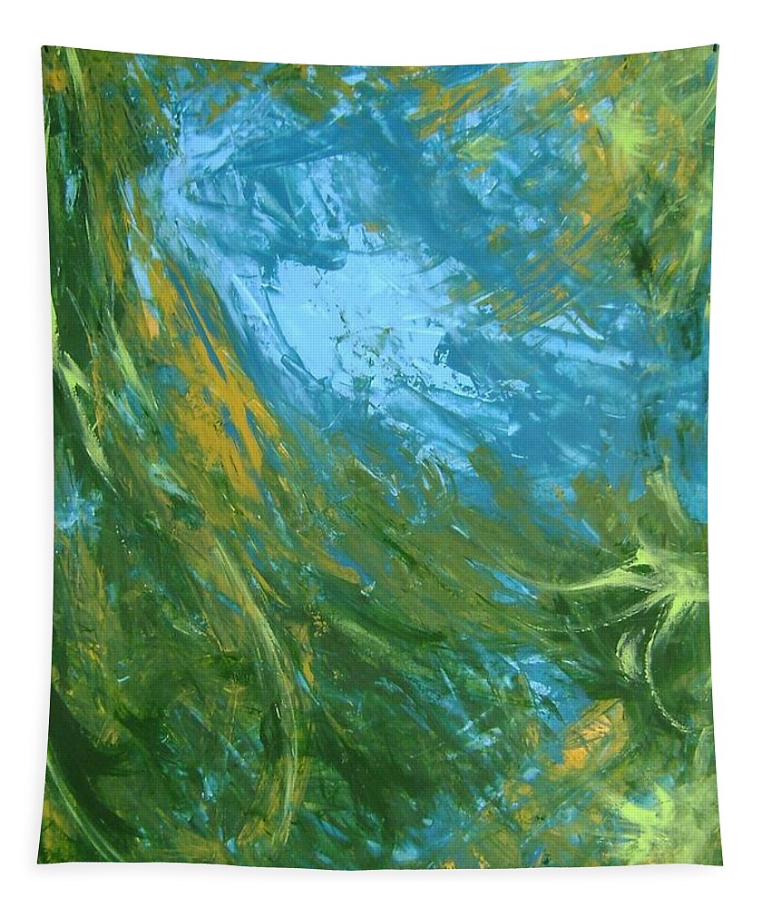 Spy Fish In The Deep Blue Sea-8098 Tapestry featuring the painting Spy fish in the deep blue sea-8098 by Therese Legere