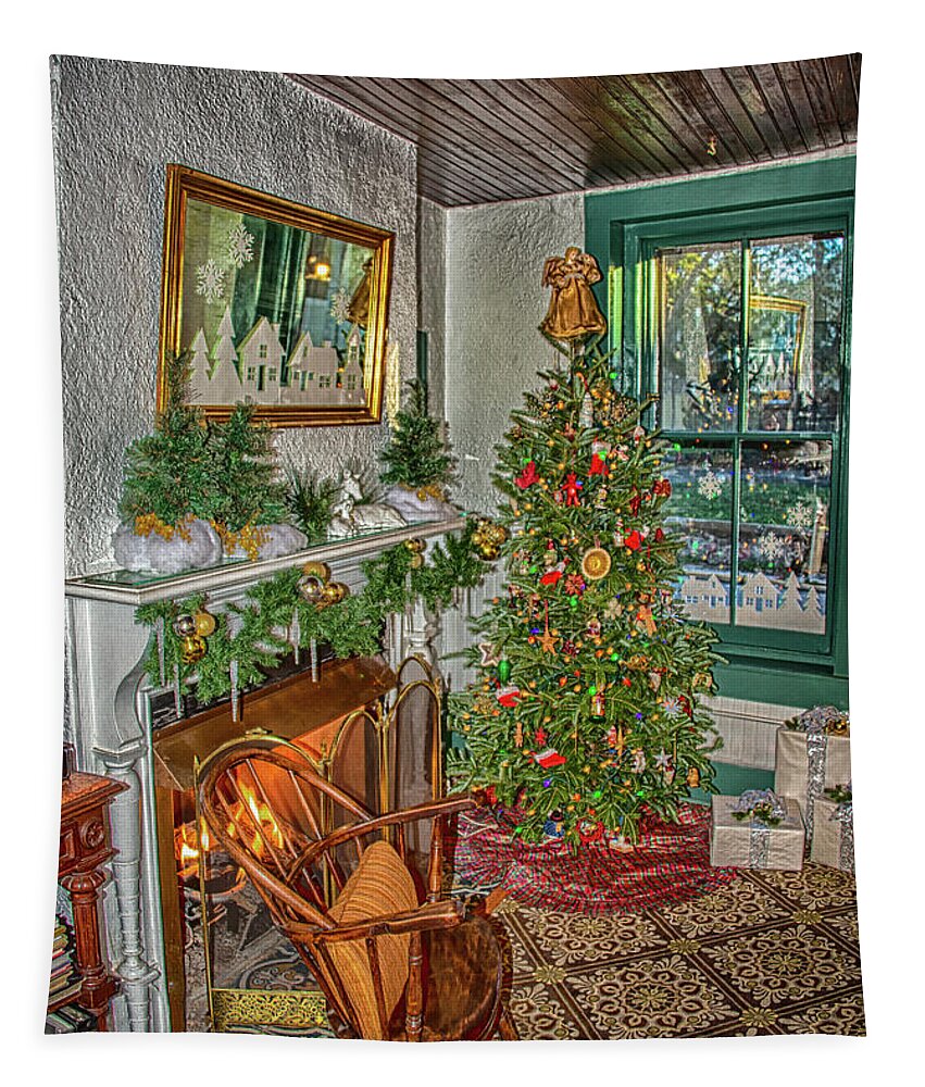 St Augustine Tapestry featuring the photograph St Augustine FL Colonial Christmas by Joseph Desiderio