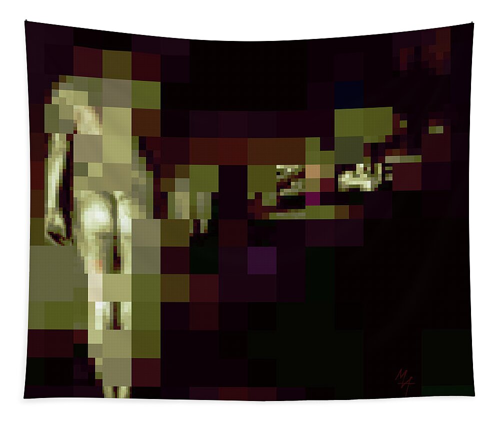 Standing Nude Tapestry featuring the digital art Standing Nude by Attila Meszlenyi