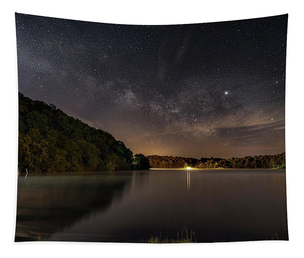 Stars Tapestry featuring the photograph Starry Night in the Hills by Arthur Oleary