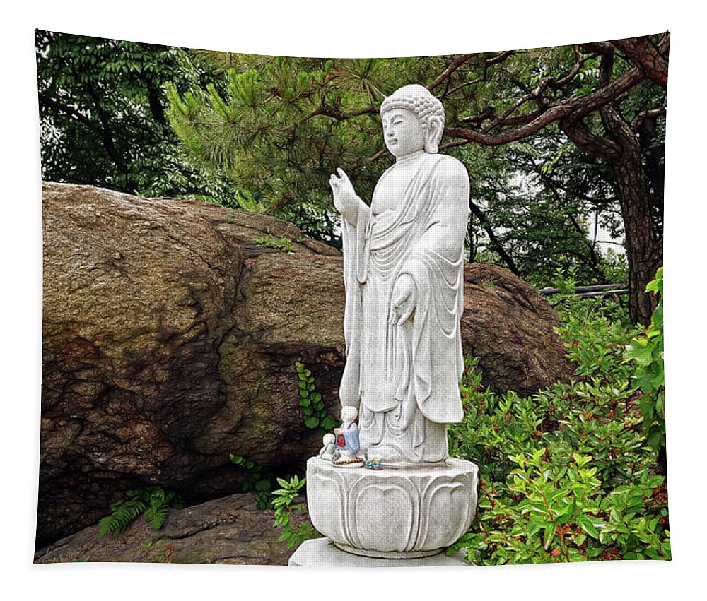 Buddha Tapestry featuring the photograph Statue of Buddha by Cameron Wood