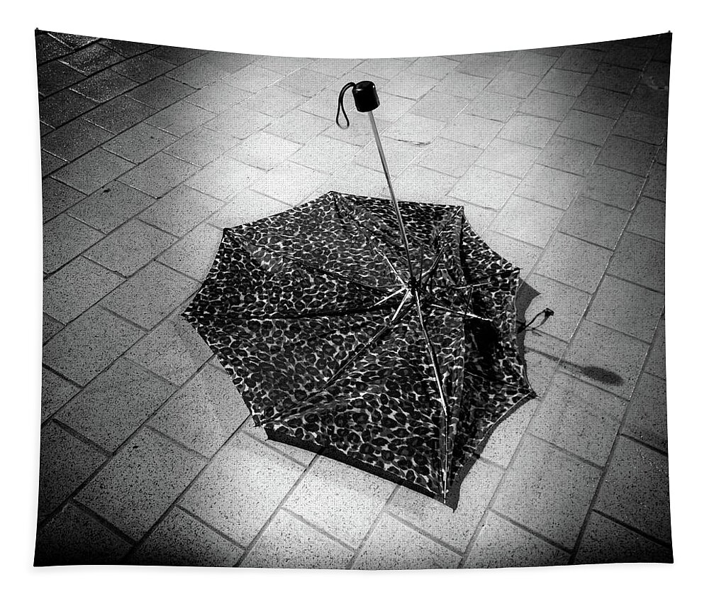 Broken Umbrella Tapestry featuring the photograph Stay Dry by Inge Elewaut
