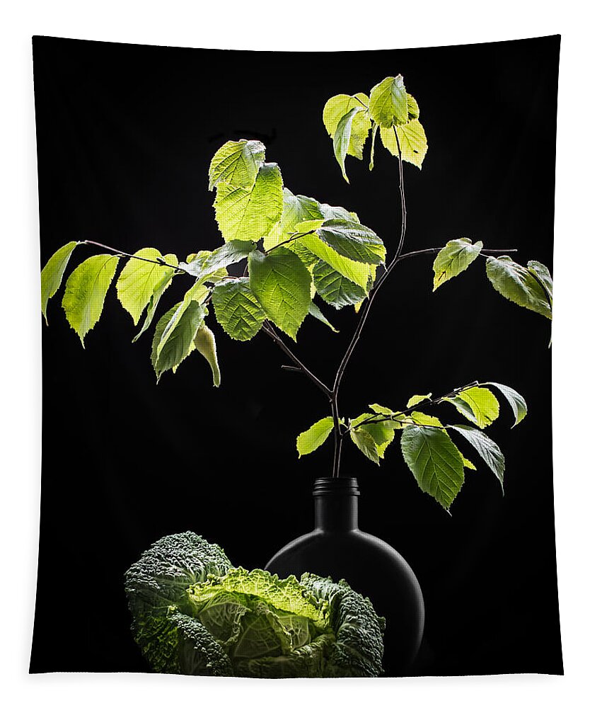 Still Life Tapestry featuring the photograph Still Life in Black and Green by Maggie Terlecki