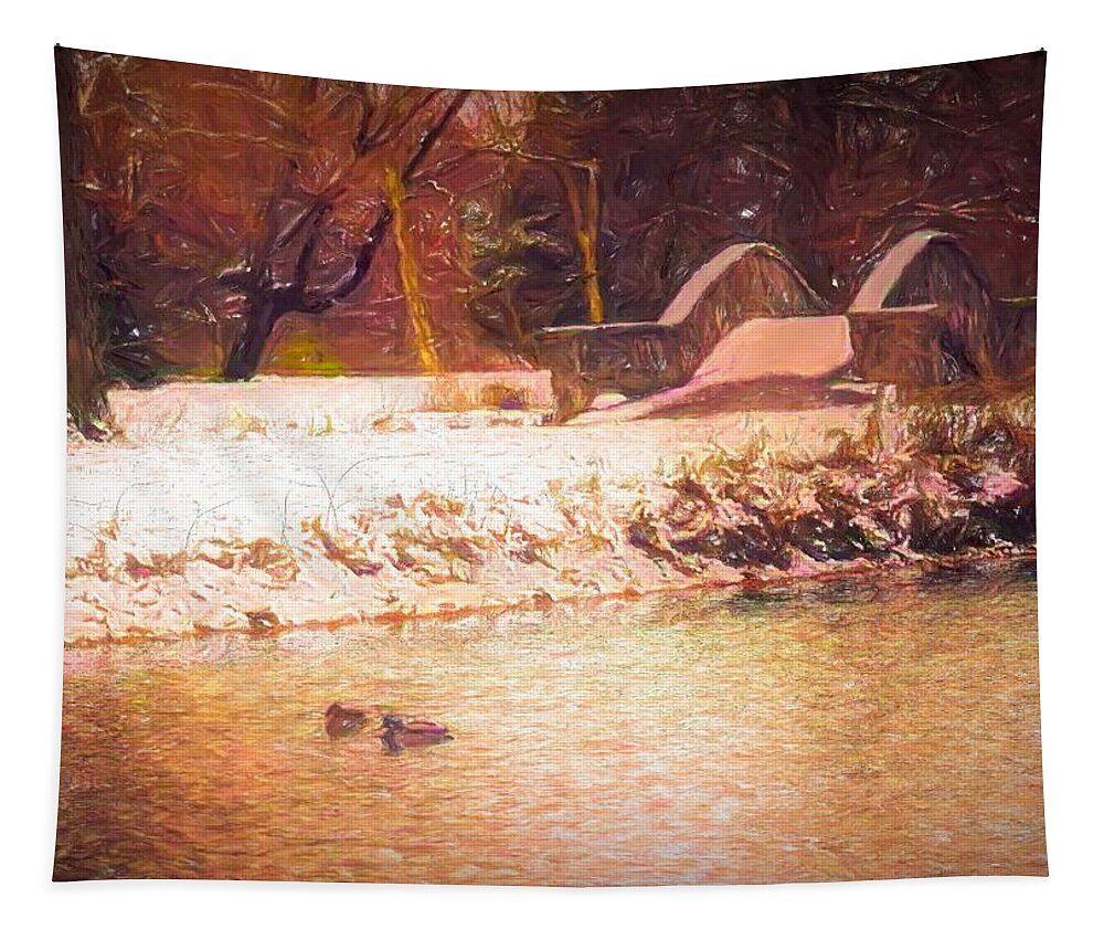  Tapestry featuring the photograph Stone Bridge by Jack Wilson