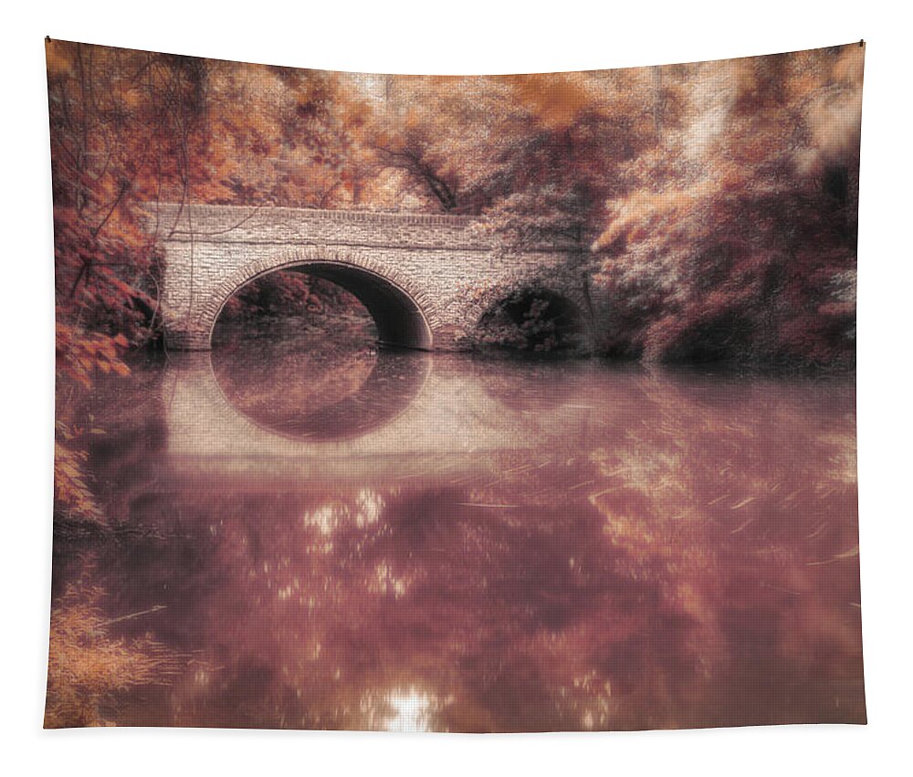 Ohio Tapestry featuring the photograph Stone Bridge by Tom Mc Nemar