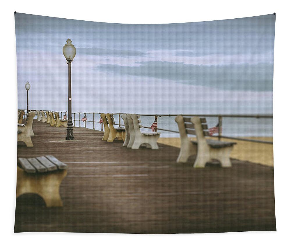 Office Decor Tapestry featuring the photograph Stormy Boardwalk 2 by Steve Stanger