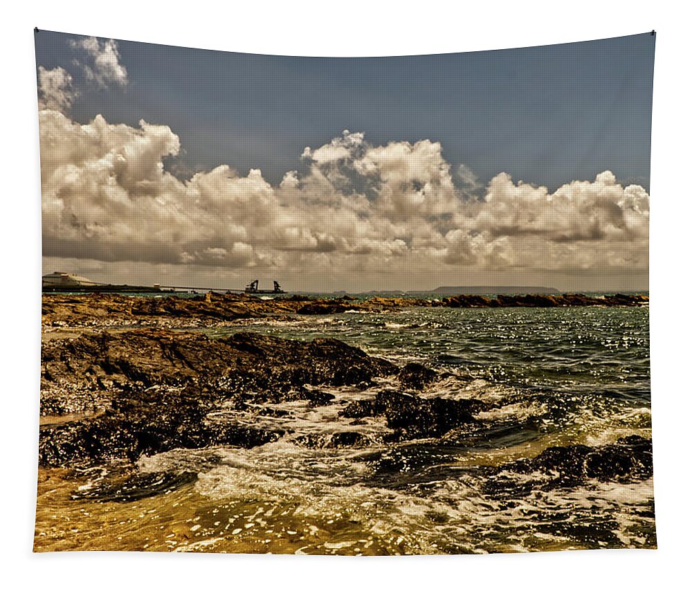 Beach Tapestry featuring the photograph Stylized beachfront by Eric Hafner