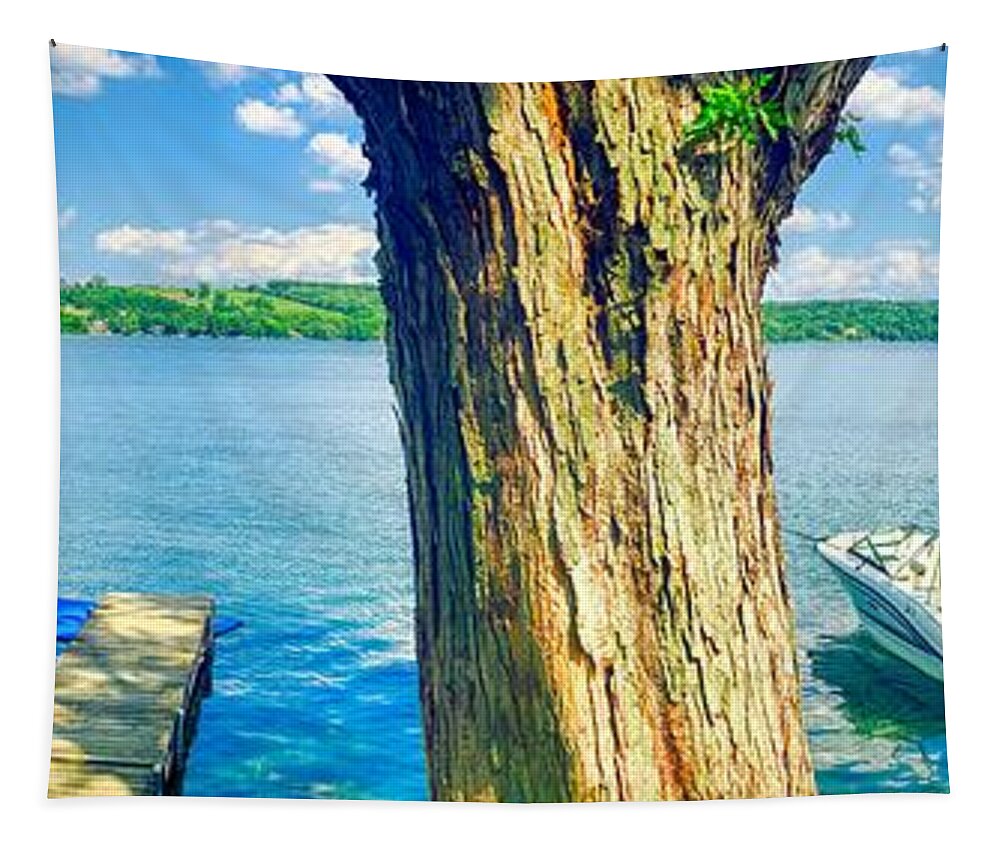 Finger Lakes Tapestry featuring the photograph Summertime Lake Vibes Panorama by Anthony Giammarino