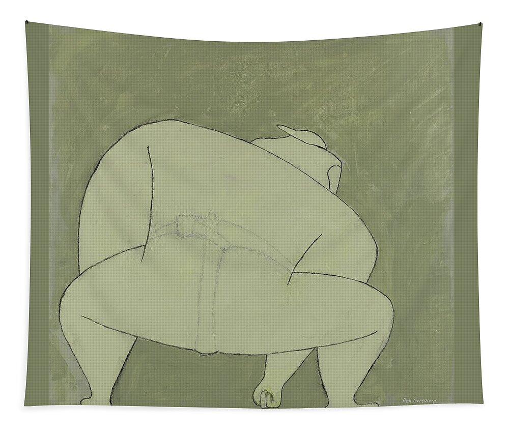 Figurative Tapestry featuring the painting Sumo Wrestler by Ben and Raisa Gertsberg