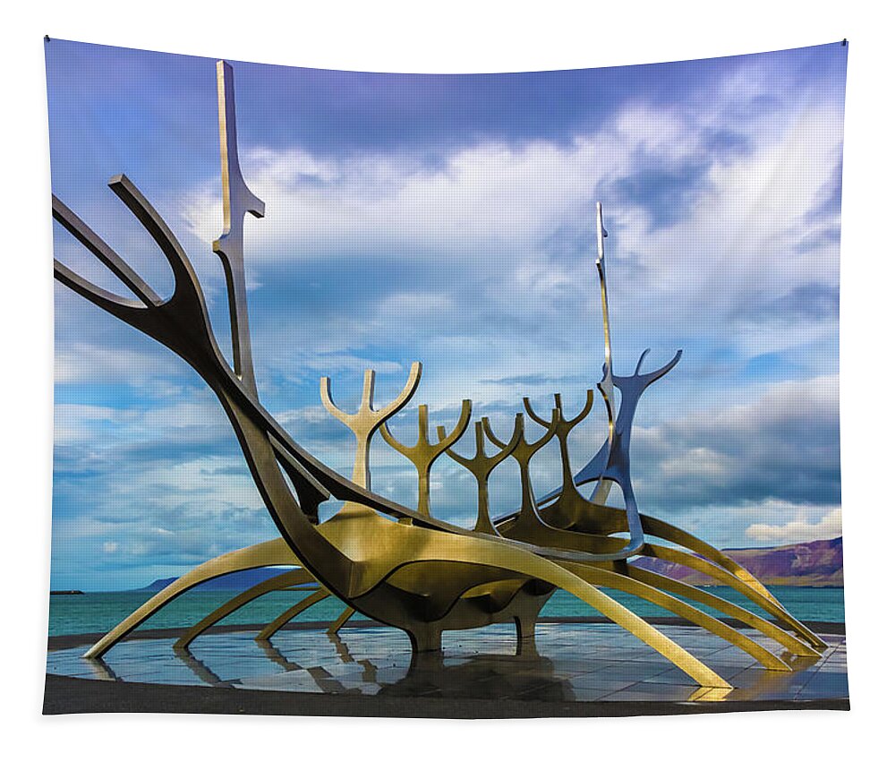 Iceland Tapestry featuring the photograph Sun Voyager by Rich Isaacman