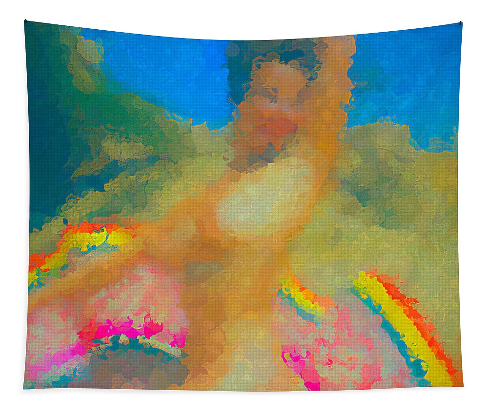 Abstract Nude Tapestry featuring the digital art Sunny Bright Abstract by Cathy Anderson
